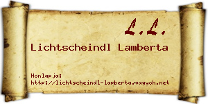 Lichtscheindl Lamberta névjegykártya